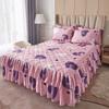 3pcs Bed Skirt Set Solid Color Quilted Thickened Lace Decoration Includes 1 Bed Skirt + 2 Pillowcases Suitable for Home And Hotel