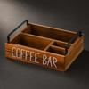 Wooden Coffee Bar Organizer Compact Pod Storage Box Multifunctional for Countertop,