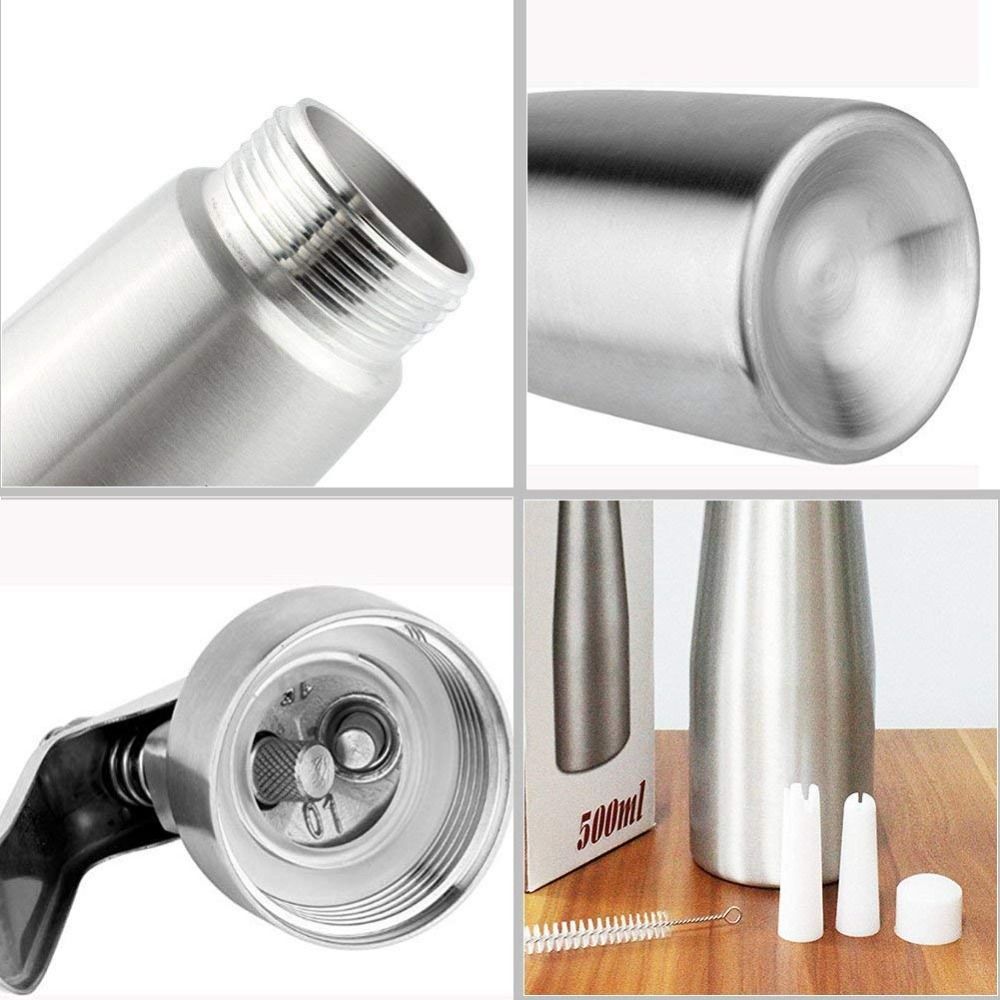 Aluminum Whipped Cream Dispenser 3 Decorating Nozzles\ Cream Maker Cream Whipper  Pastry Chefs