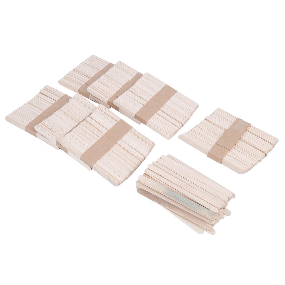 400Pcs Ice Cream Sticks Natural Wood Craft Sticks DIY Ice Bar Stick Kitchen Supplies