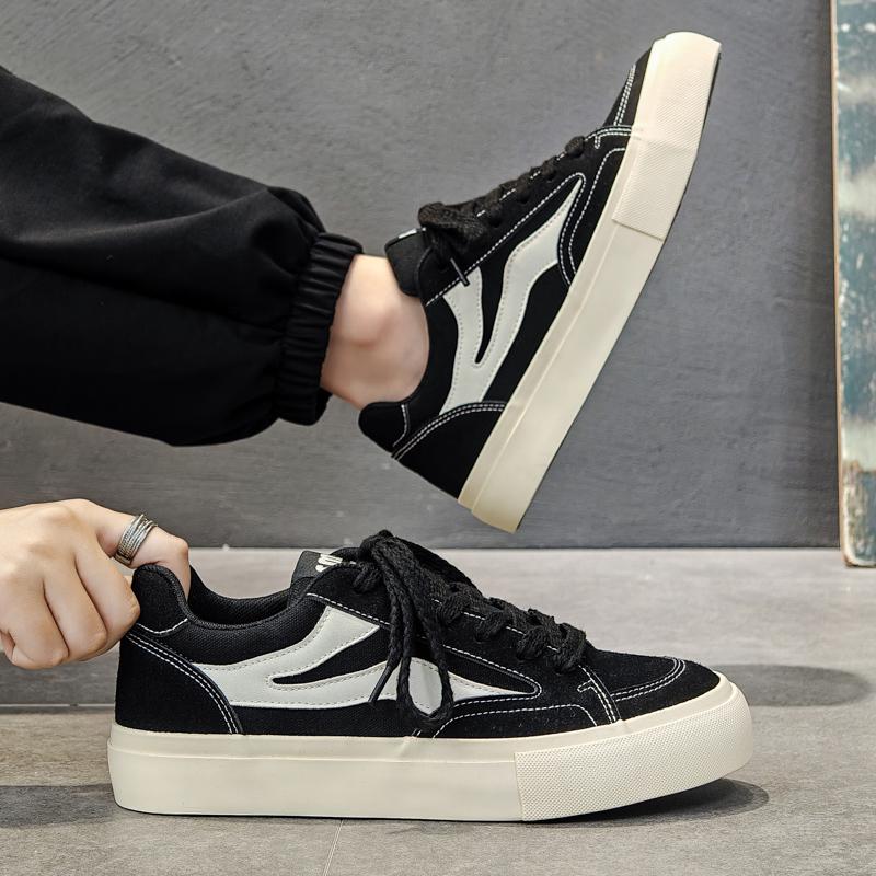 Men's Classic Fashion Low Top Skateboarding Breathable Canvas Sports Shoes Students Boys Male Trending Comfortable Soft Sole Running Gym Sneakers