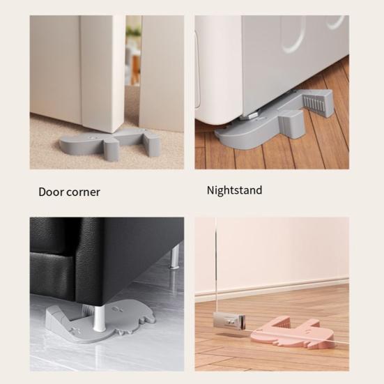 Door Slam Stopper Silicone Door Pinch Guard Animal Shape Door Wedge Door Stopper Prevents Slamming on Heavy Doors for Baby Safety Pet Friendly Home