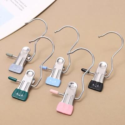 2 Pieces Multi-purpose Clothes Pegs Stainless Steel Spring Clips Anti-slip Windproof Strong Clothes Pegs