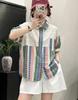 1116 Summer New Women's Lapel Japanese Cotton Shirt Loose Shirt Top Cardigan Painted Casual