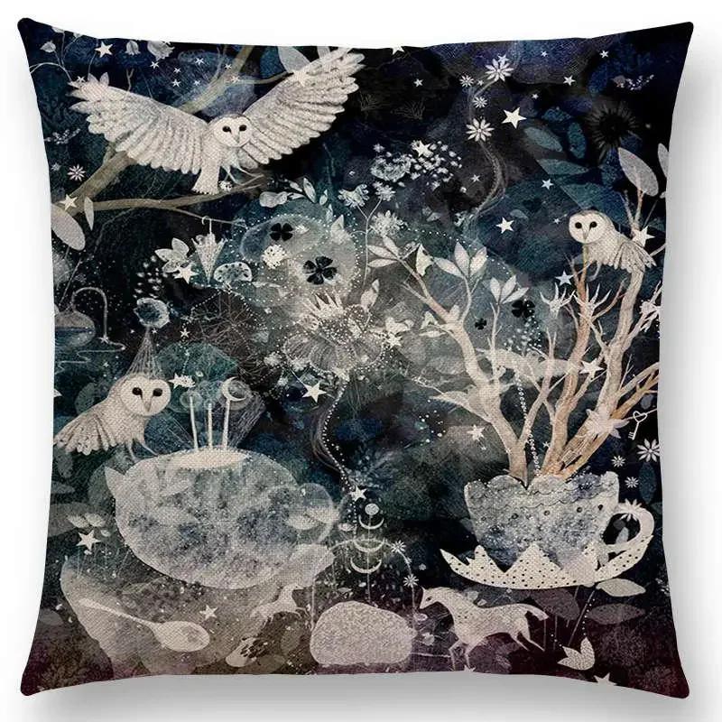 Neueste Kissenbezüge für kleine Mädchen mit Blumenmuster, verträumter Garten, Fantasienacht, Sofakissenbezug für Mädchen