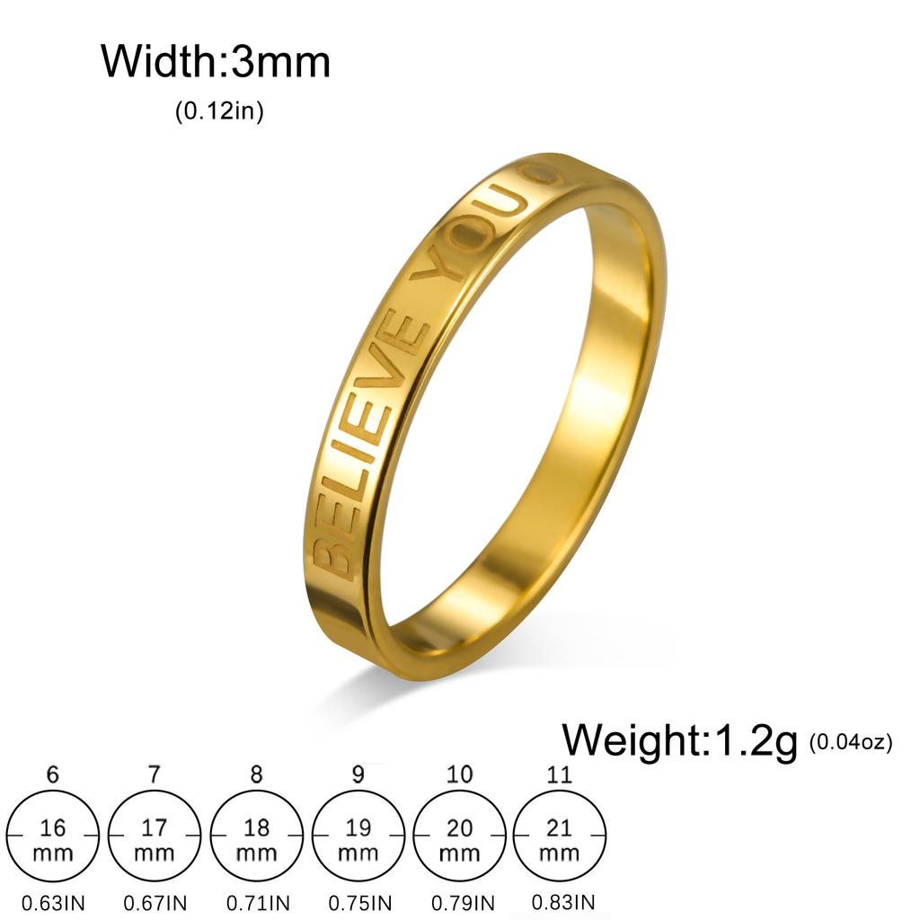 Cazador Engraving Name Rings for Women Men Stainless Steel Personalized Couple Dating Rings Jewelry Anniversary Birthday Gifts