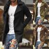 Men Lapel Trench Coat Outwear Overcoat Elegant Long Sleeve Winter Casual Warm Jacket