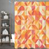 Yellow Modern Geometric Creative Graphic Shower Curtain, Bathroom Decorative Shower Curtain, Waterproof Shower Curtain with Hook