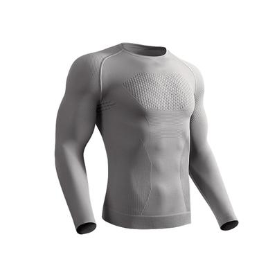 Men Seamless Sports Fitness Shirt Long Sleeve Quick-Dry Moisture Wicking for Cycling Running Hiking Training Outdoor Sports