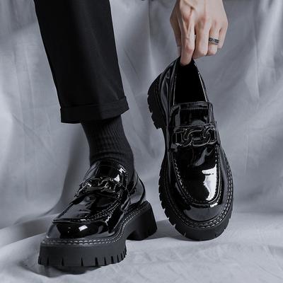 Men Fashion Patent Leather Shoes Slip-on Oxfords Shoe Wedding Party Dress Breathable Platform Loafers Black Red Sneakers Zapatos