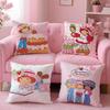 Strawberry S-Shortcake Girl Cushion Cover Plush Fabric Soft Double-Sided Printed Sofa Warm Winter Home Gift Pillow Cover