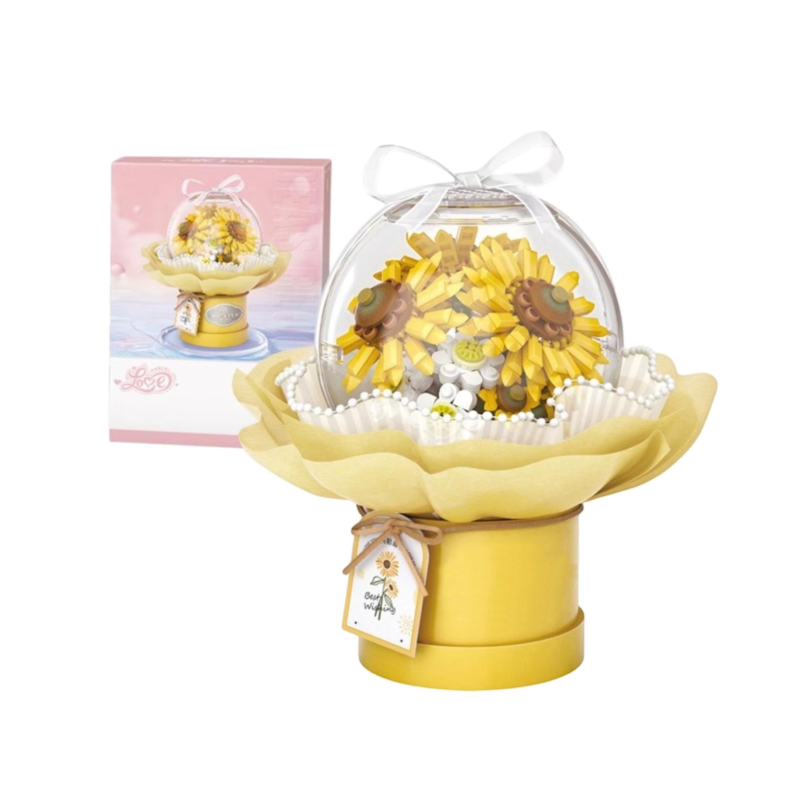 

Diy Hand-assembled Flower Buildingblocks With Small Pieces, Everlasting Hand-held Flower Toys One Size жёлтый