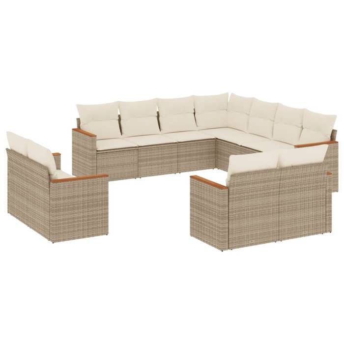 VidaXL Garden Lounge Set with Cushions 11 Pcs, Patio Sofas, Patio Furniture Set, Outdoor Furniture, Beige 3258901
