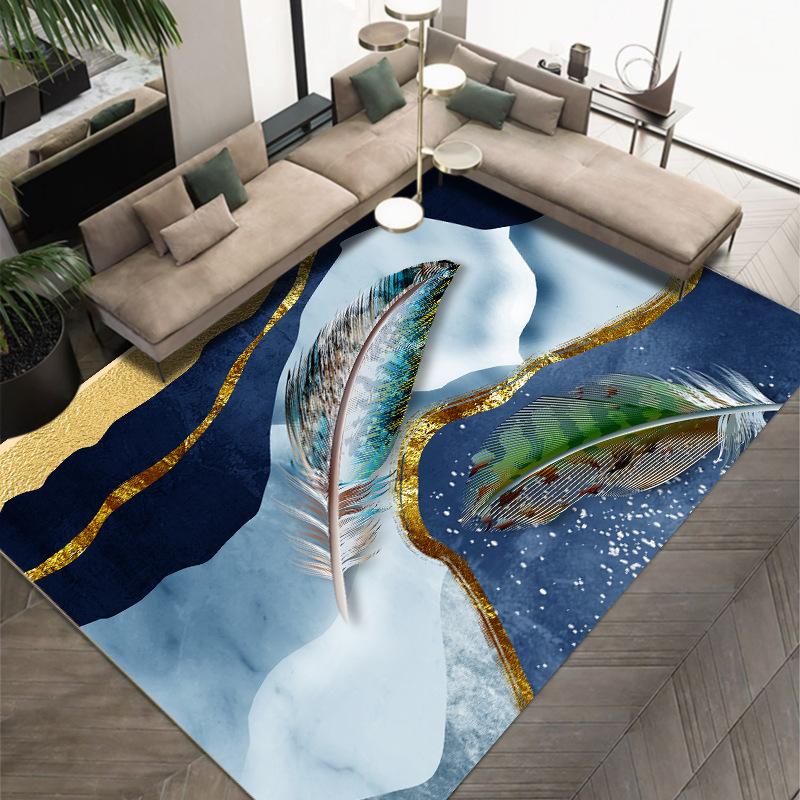 3D moderní jednoduchý tištěný péřový koberec Obývací pokoj Rohožka na celé podlaze Ložnice Deka do postele Studijní Rohož na stůl a židle