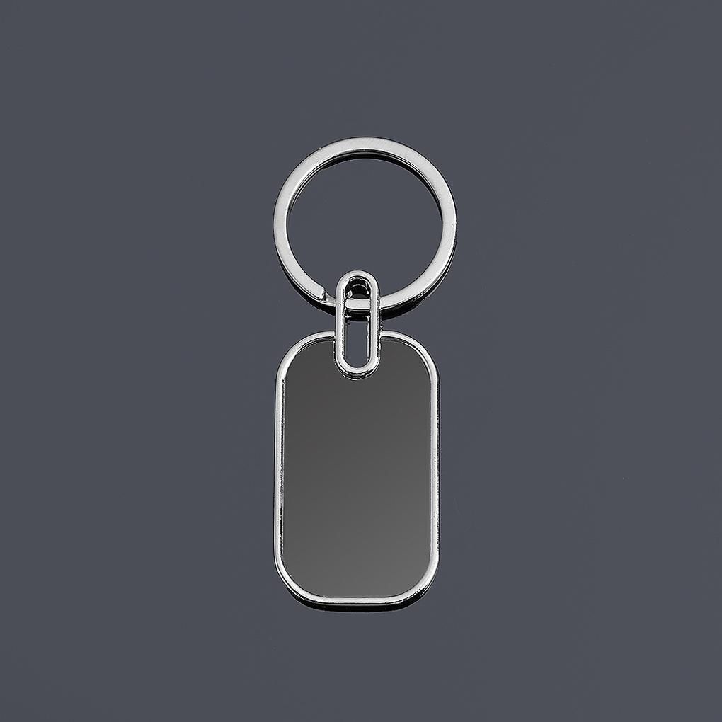 Black Square Keychain Keyring Metal Car Key Holder