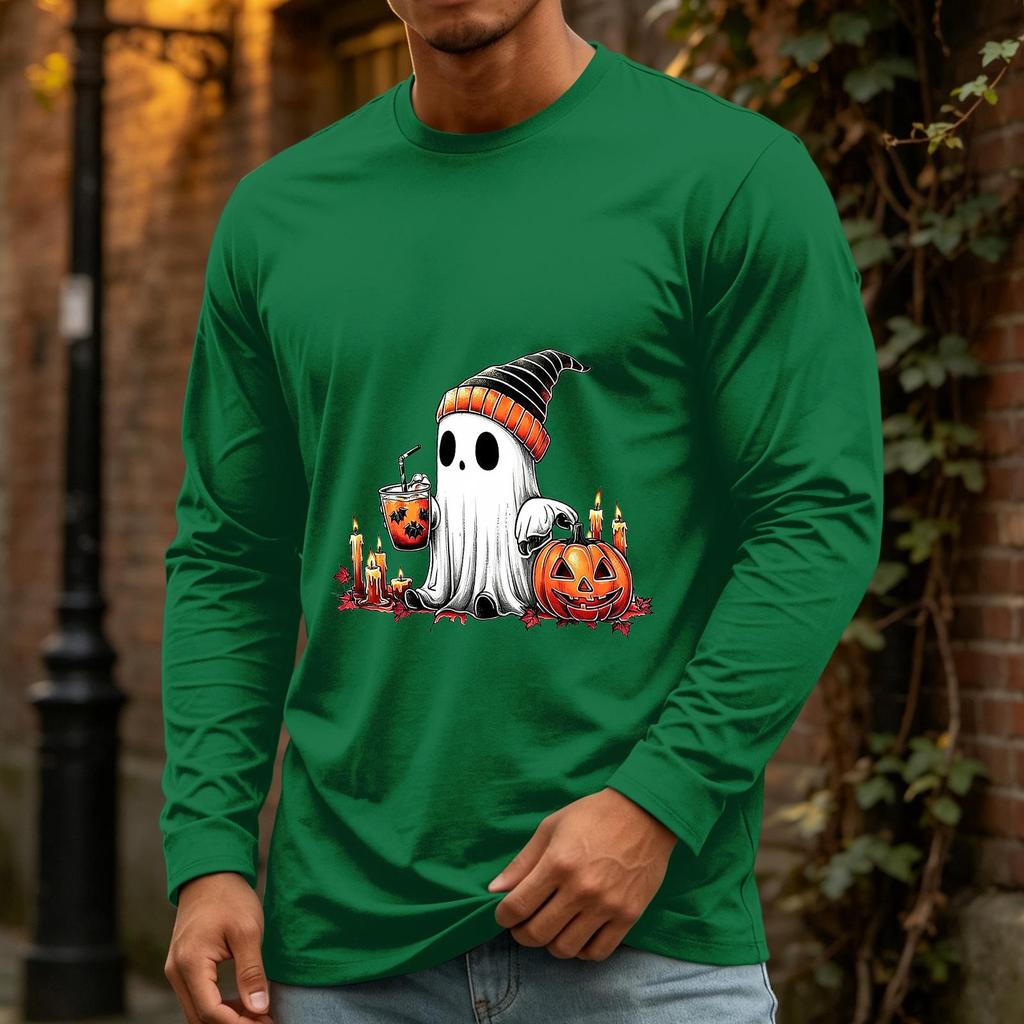 Men's Halloween Long Sleeve Neck Casual Shirt