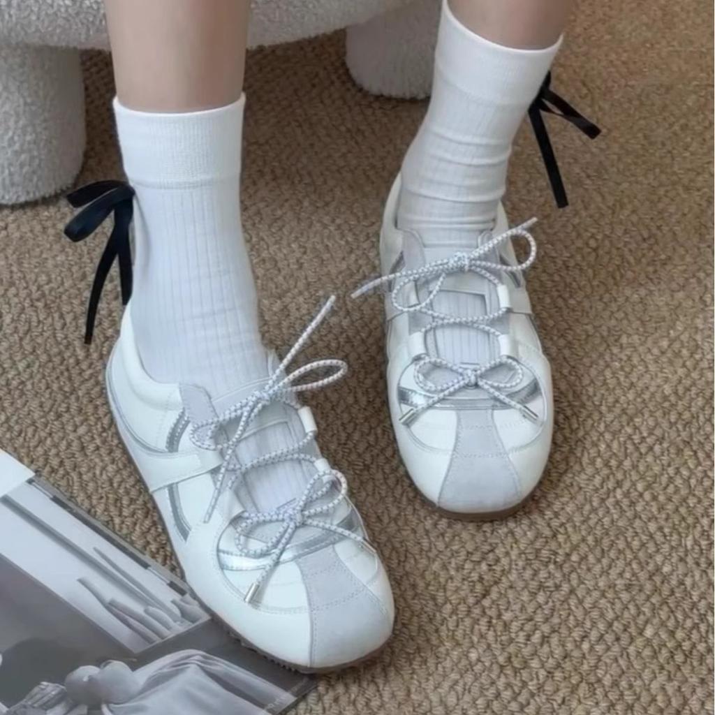 Inner Height Increase 5cm Silver Ballet Style Moral Training Shoes Women's 2025 New Korean Versatile Casual Mary Jane Single Shoes