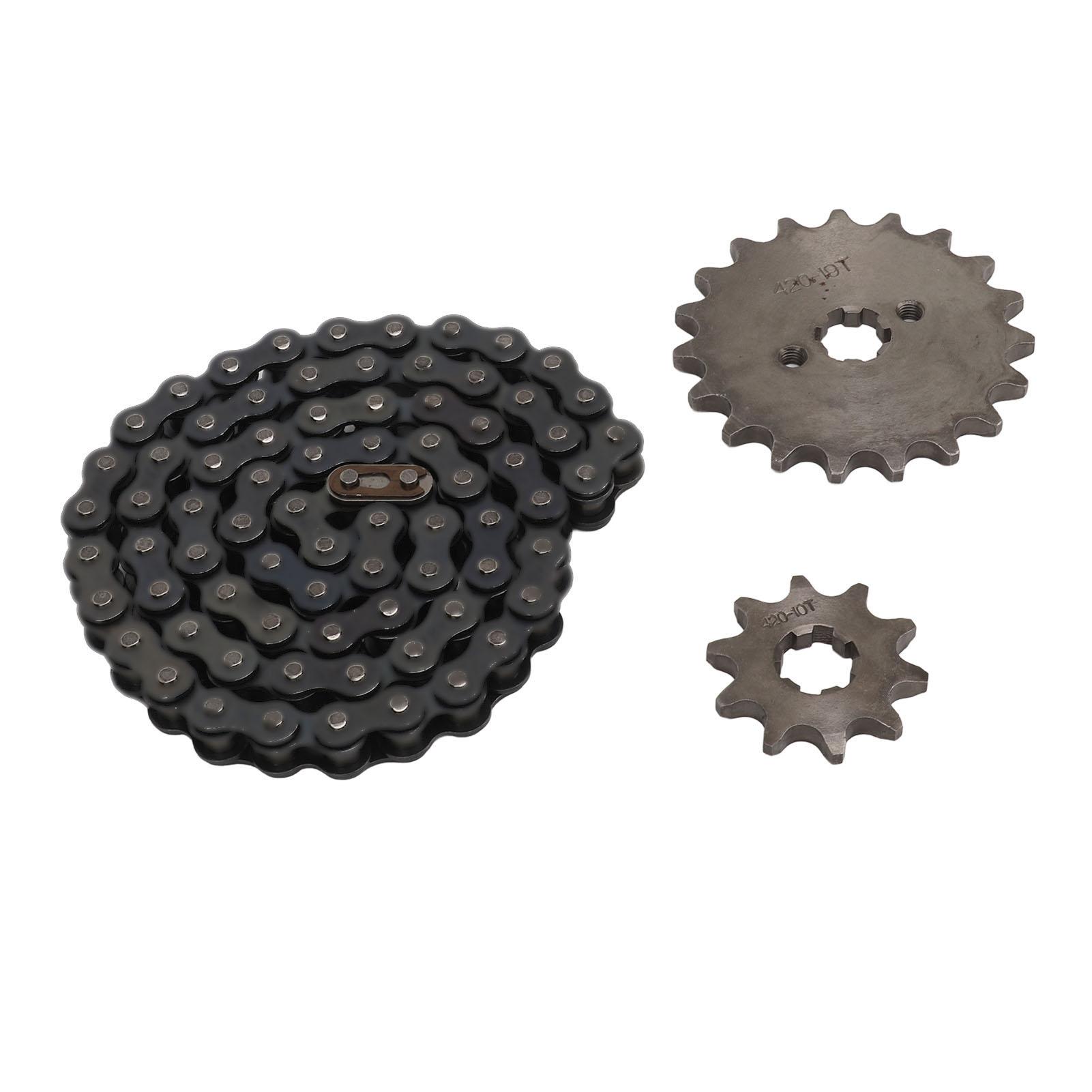 

Передние звездочки двигателя 420 19T, задняя звездочка с 10 зубьями, стальной комплект цепей 420 для внедорожных велосипедов, квадроциклов