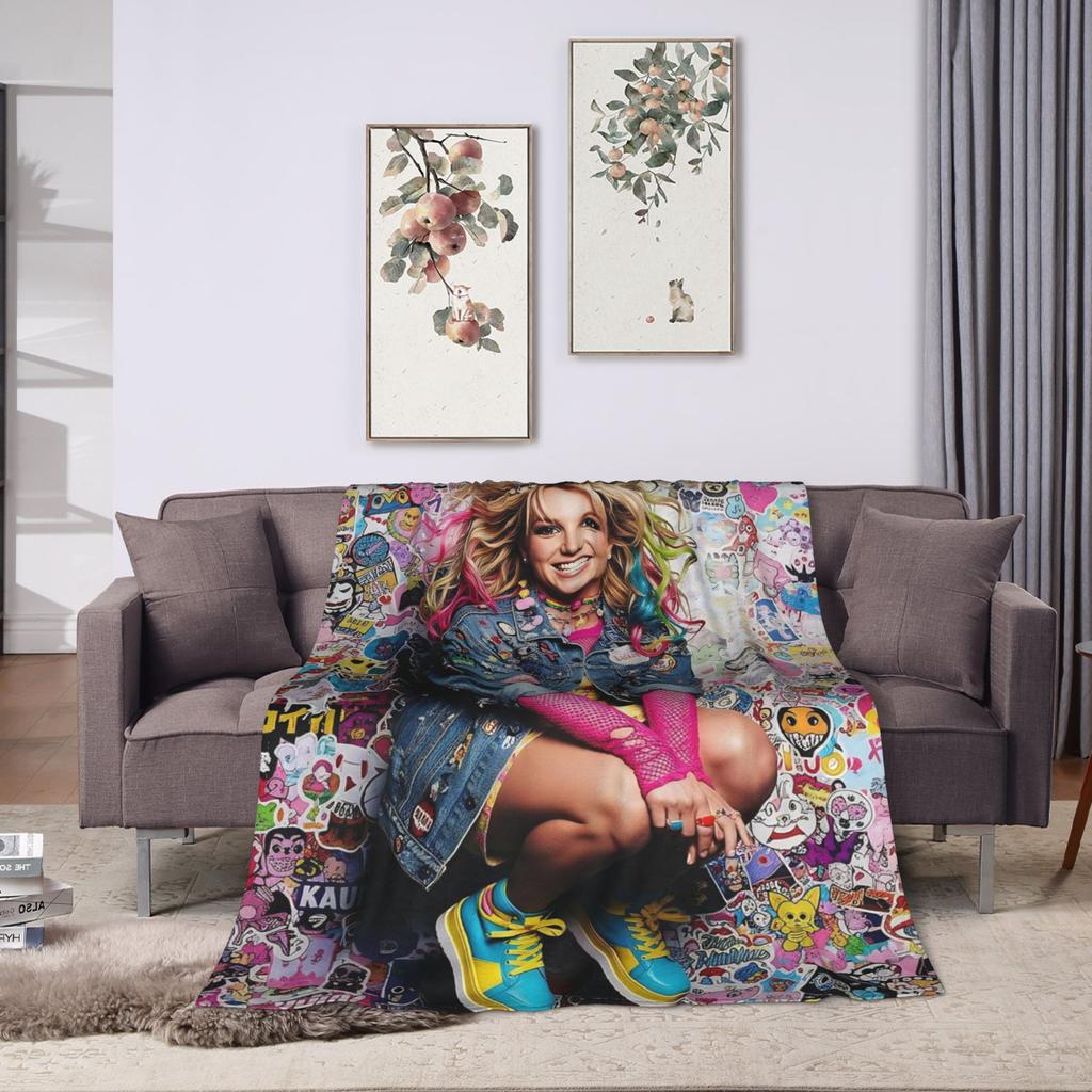 Britneys Spears Blanket Quality Warm Soft Bedding Throws Winter Airplane Travel Couch Chair Sofa Bed Fluffy Bedspread