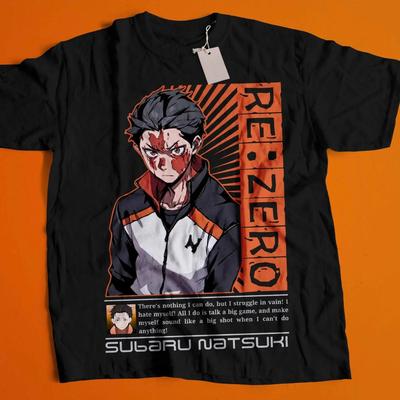 Anime Re_Zero 4 Natsuki Grafisk Bomuld Unisex T-shirt 2026 Sommer Mode Y2k Mænd Kvinder Kortærmet T-shirt Anime Merchandise