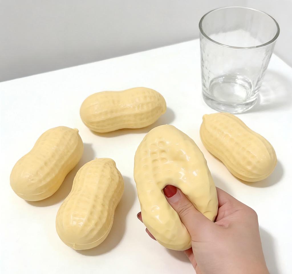 Creative Simulated Peanut Slow Rebound Squishy Toy Soft Stress Relief Squeeze Fidget Toy Party Gift