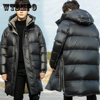 Herren Daunenjacke Lang Winter Jugend Parka Mantel Dicker Mantel Mode 95% Weiße Daunenjacke