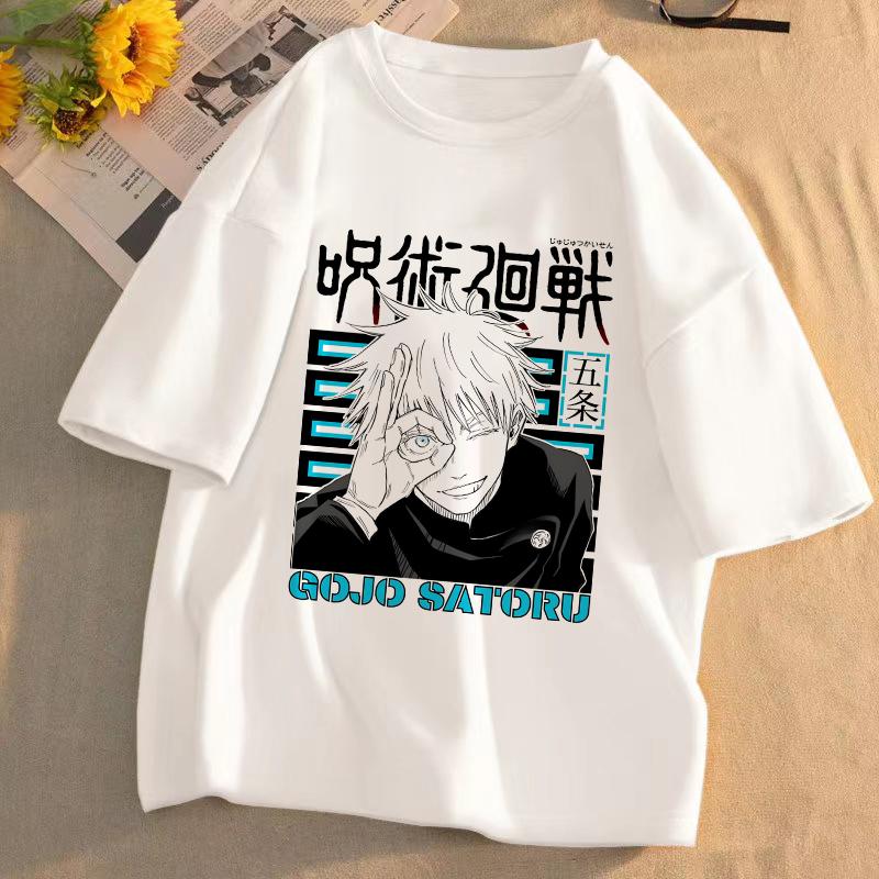 Japanese Manga Gojo Satoru T Shirt Women Tops Jujutsu Kaisen Anime T-shirt Unisex Harajuku Kawaii Short Sleeve Tee Summer Top