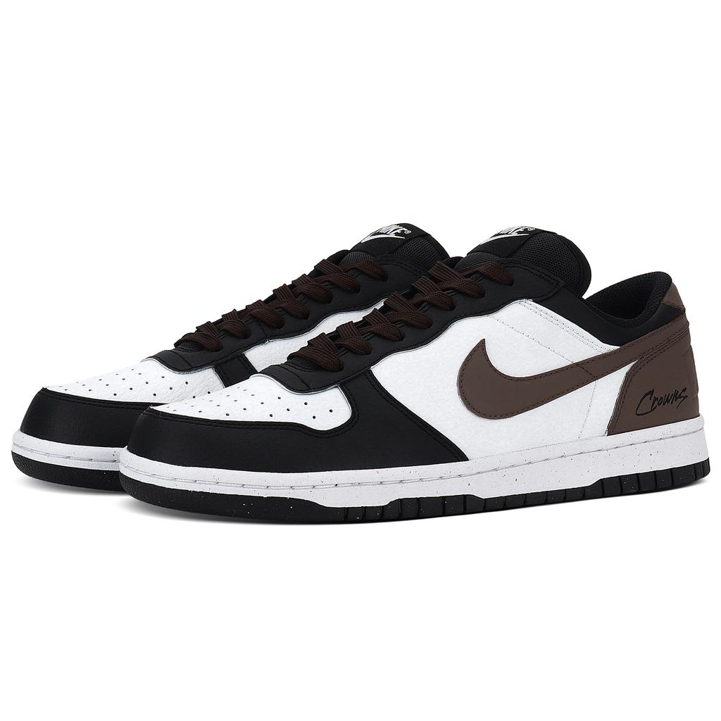 Nike Big Abrasion Resistant Lightweight Breathable Low Top Skateboard Shoes Men's Black White Brown 355152-016(Team1829-LD)