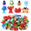 2-10pcs Animal Lampwork Beads Colorful Cartoon Crabs Shrimp Frog Fish Glass Loose Beads For DIY Jewelry Making Bracelet Keychain