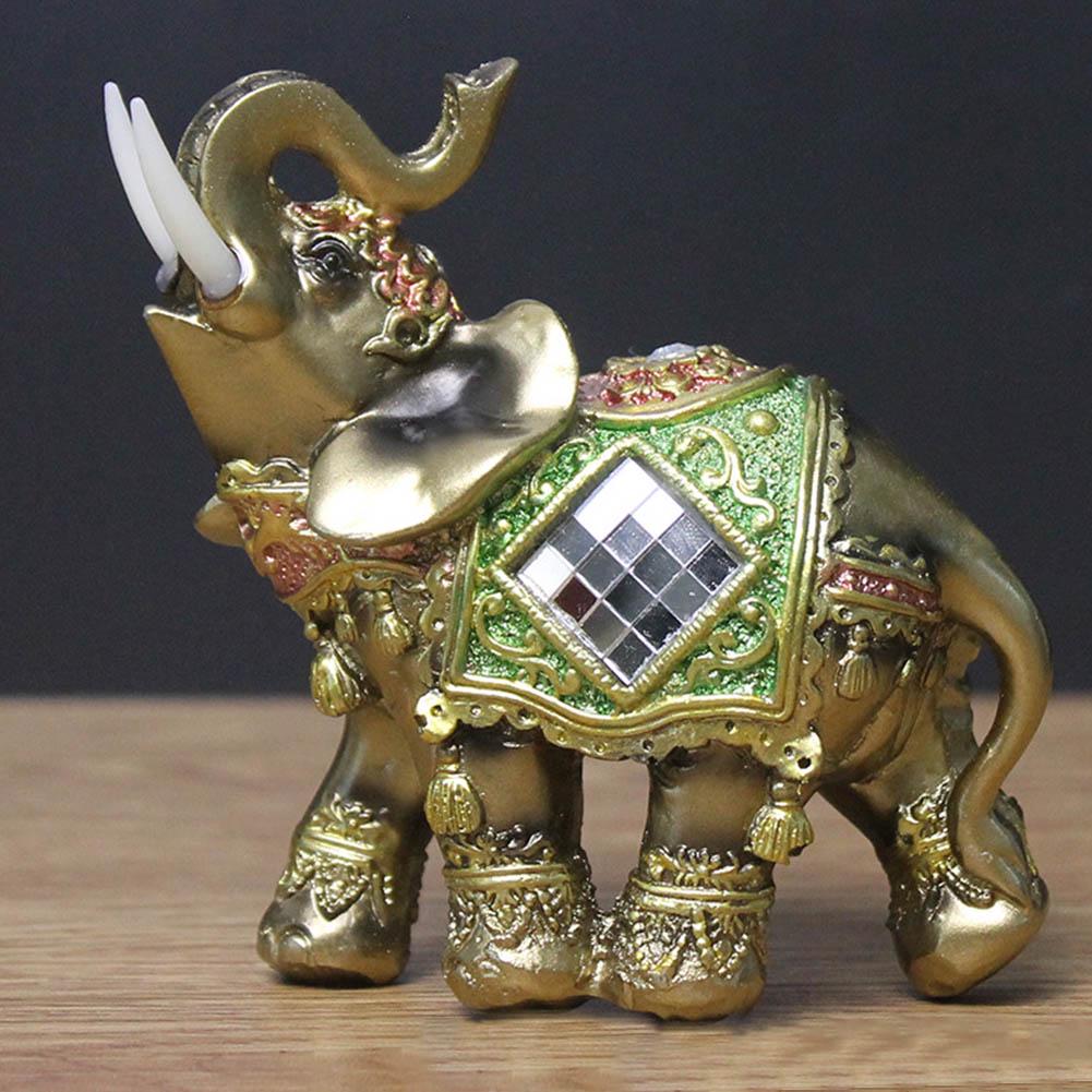 Elephant Figurine Resin Garden Miniature Craft Gift Home Desktop Decoration