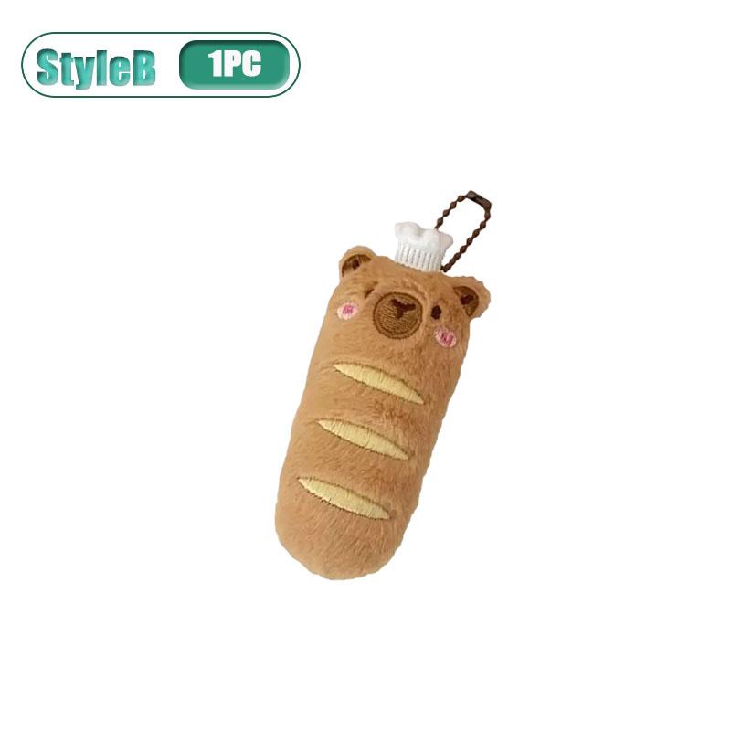 1-10PCS Adorable Capybara Plushie Keyring Funny Bread Topper Anime Style Fluffy Hanging Toy Cute Food Decor For Teens