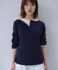 Ohesio Henley Neck Button Long Sleeve, Navy