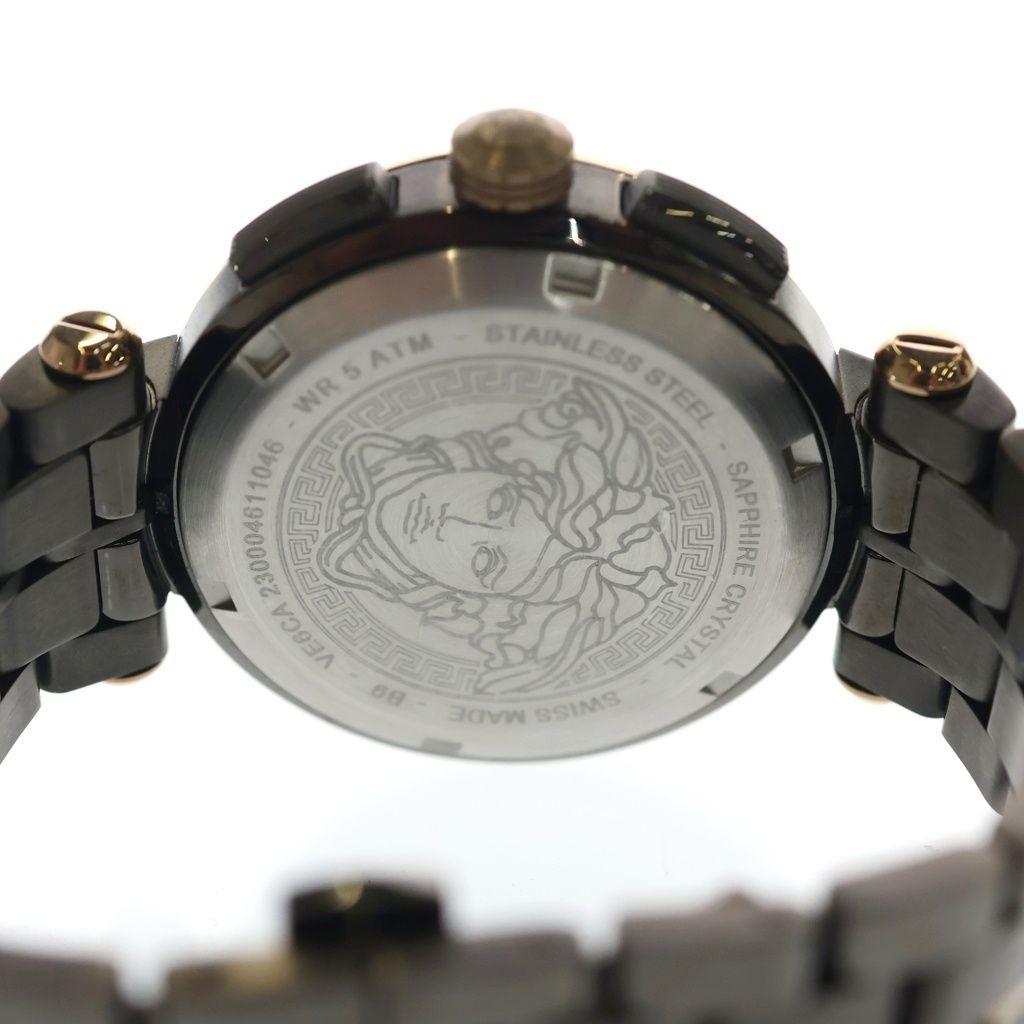 Used VERSACE AION Chrono Gent Quartz Black Dial 45mm Watch Black/Gold VE6CA0723