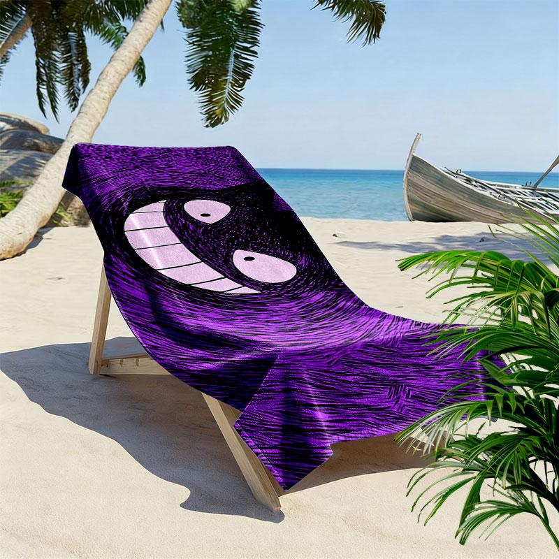 gengar cartoon Print Beach Towel, Large Soft Quick Dry Towel for Beach Camping Swimming