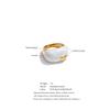 Yhpup Size 6789 New Arrivals White Enamel Heart Casting Ring Waterproof 18K Gold Color PVD Plated Stylish Chic Jewelry