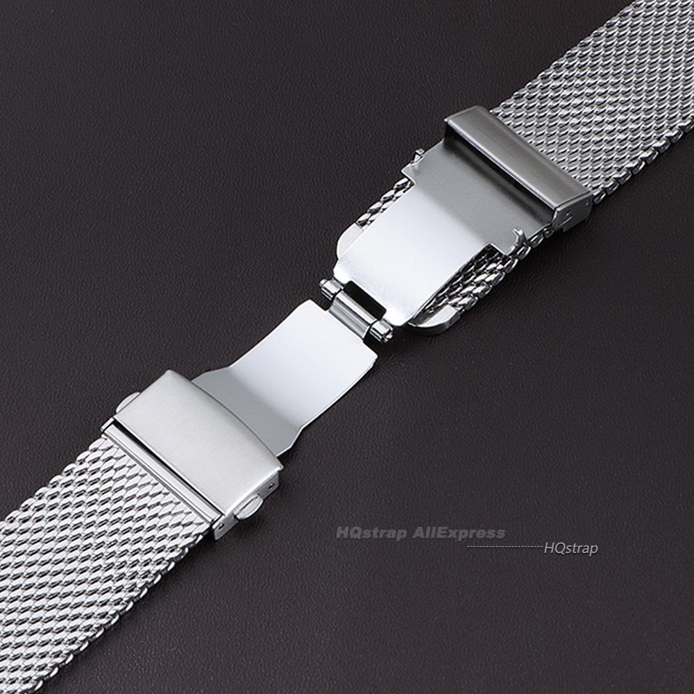 Milanese Metal Steel Strap 18mm 20mm 22mm Universal Bracelet 1.0mm Mesh Stainless Steel Watchband Quick Release Band Accessories
