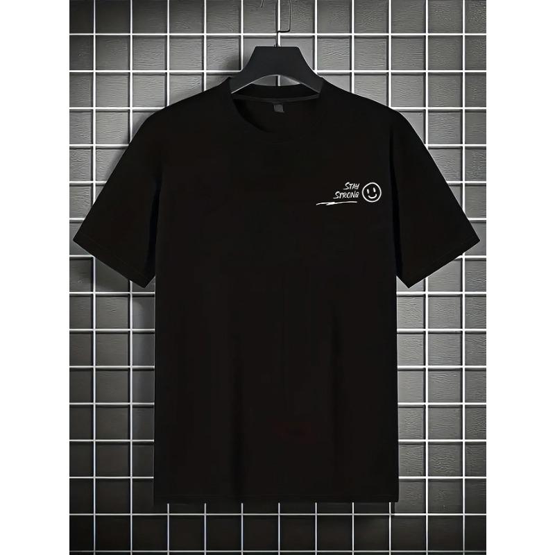 Taglie Europee T-shirt da Uomo a Maniche Corte in Tessuto, Vestibilità Larga e Stampe con Disegni Inglesi