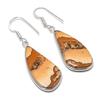 Natural Picture Jasper Gemstone 925 Sterling Silver Jewelry Earring 1.97" AEE-10732