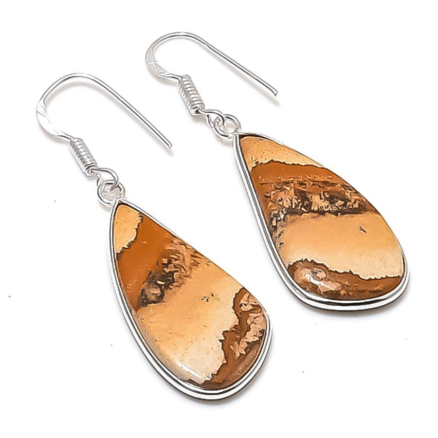 

Natural Picture Jasper Gemstone 925 Sterling Silver Jewelry Earring 1.97 AEE-10732