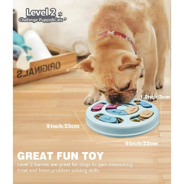 Dog Puzzle Toys, Interactive Dogs Game, Pets Enrichment Toys for Puppy Mentally Stimulating Feeding Dispenser Dog Treat Puzzle Feeder for