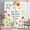 2pcs 2D Flat Printing Curtain She Is Like a Wildflower Beautiful Fierce and Free Polyester Without Electricity All Season Party