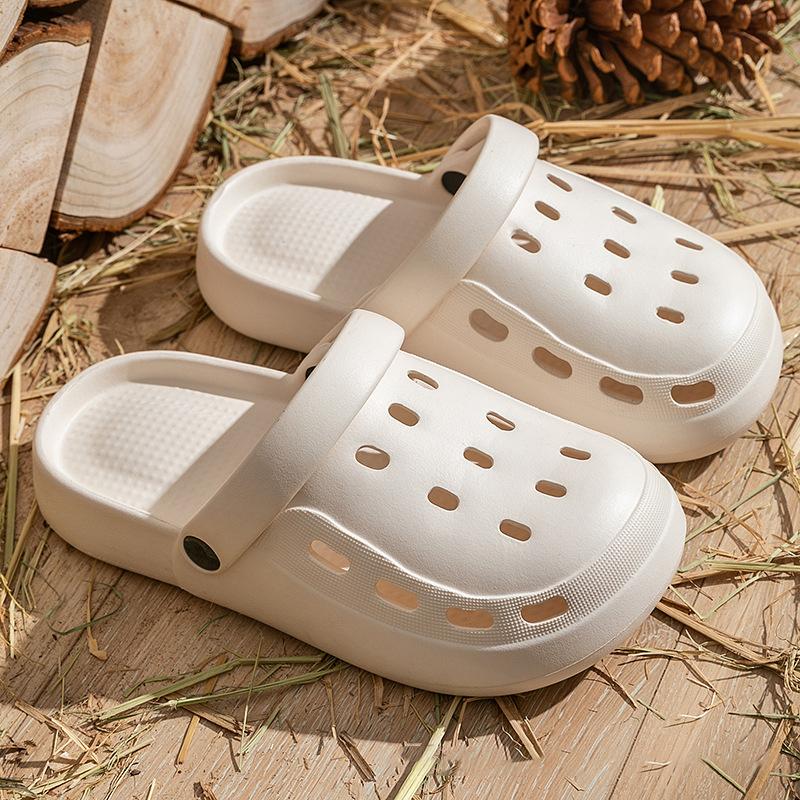 Adults Casual Solid EVA Sandals Summer Air Hole Deodorant Outdoor Shoes Big Platform Soled Beach For Women Men Couple Lovers