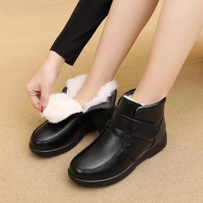 Damen Winterstiefel Rindsleder Wolle Baumwolle Schuhe Stiefeletten für Damen Weichsohlige Leichte Damenschuhe Zapatos De Mujer
