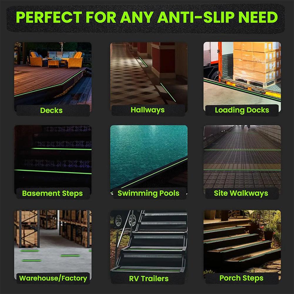 Frosted Anti-slip Stickers Wear-resistant Floor Stickers Tape Warning Floor Multi-function Anti-fall Stairs Anti-slip Mats X3E8
