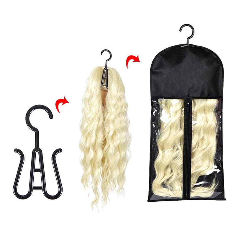 Oppbevaringspose for lange løshår Ikke-vevd Støvtett Parykkbæreposer Med Krok For Hjemmeorganisator Parykkpakkepose