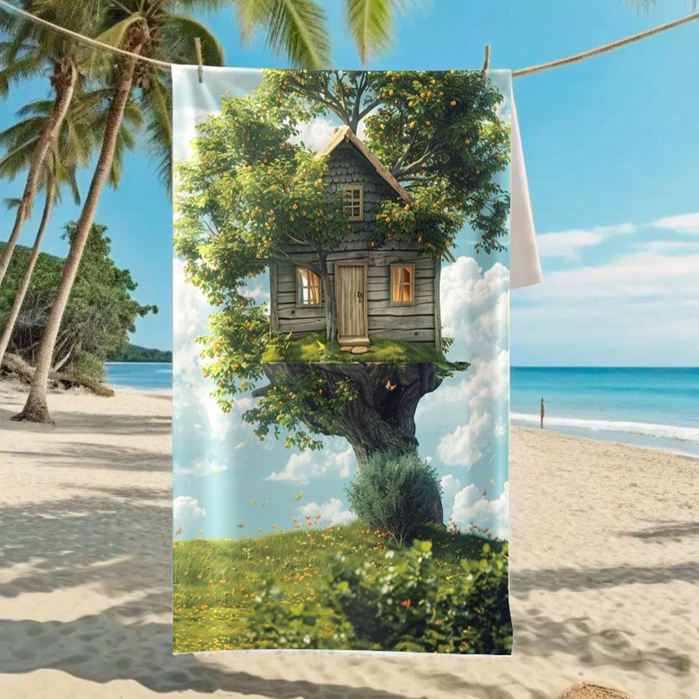 New, Double-sided Velvet Beach Towel Quick-drying Sports Towel Printed Bath Towel