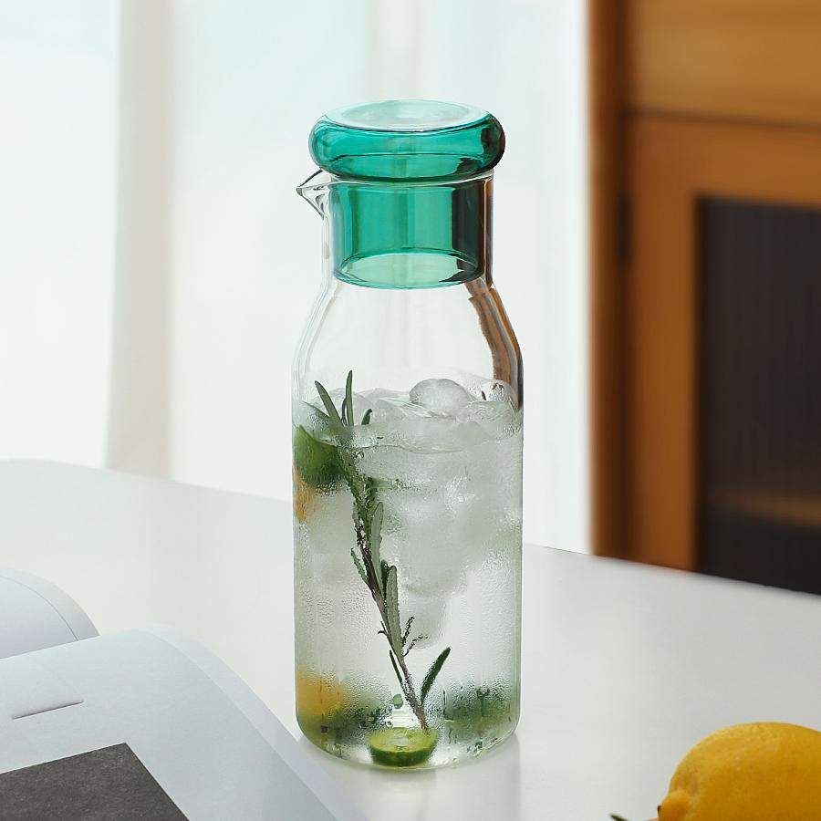 Minimalist Glass Water Bottle with Lid Home Use High Temperature Resistance Kitchen Drink Items Lemon Cold Water Kettle Jug Gift