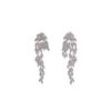 Cold Wind Leaf Feathers Fringed Stud Earrings Female, Light Luxury High Sense Fashion Temperament Earrings