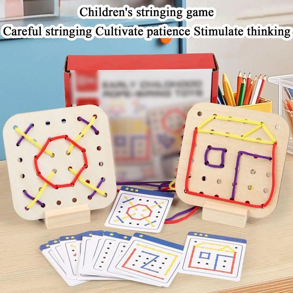 Interaction Montessori Wooden Rope Board Thinking Training Graphical Educational Toys  Social Games