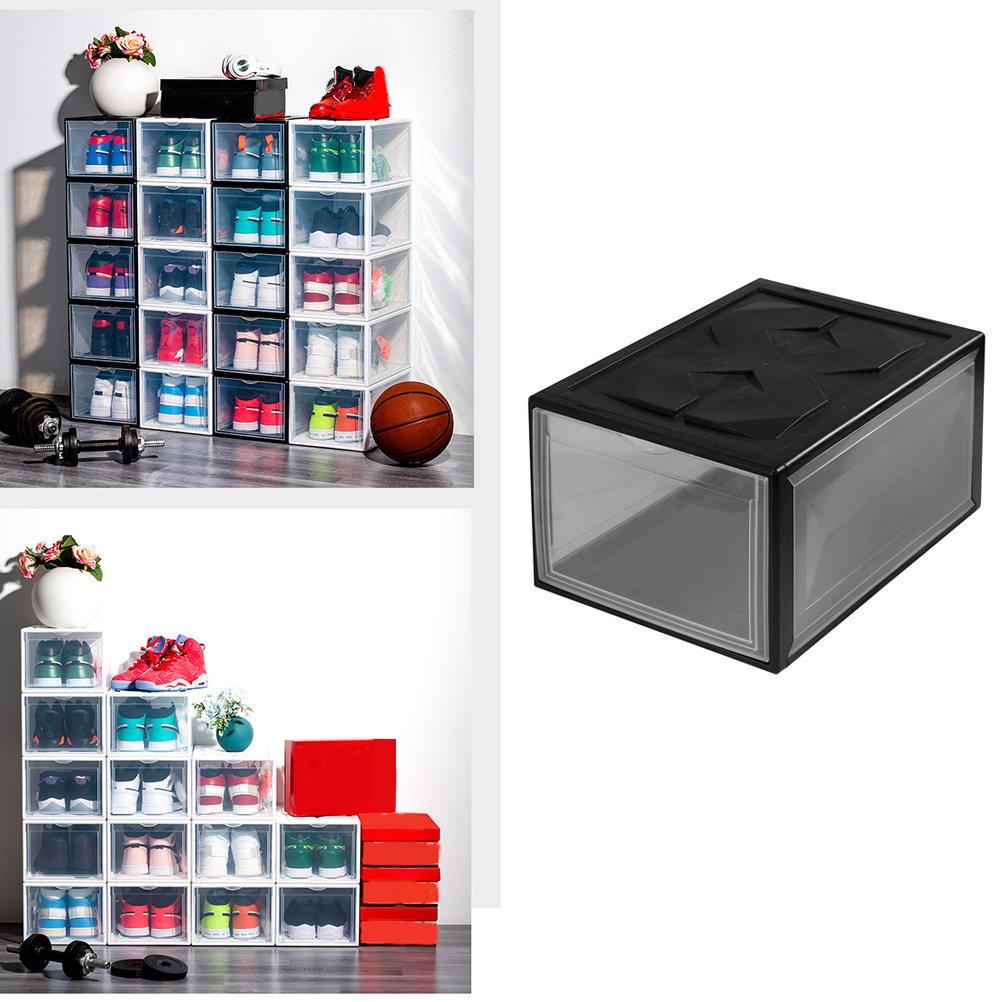 Plastic Shoe Box Transparent Storage Container For Shoes Socks Underwear Clothing Basketball Shoes Cabinet Organizer Home Desk